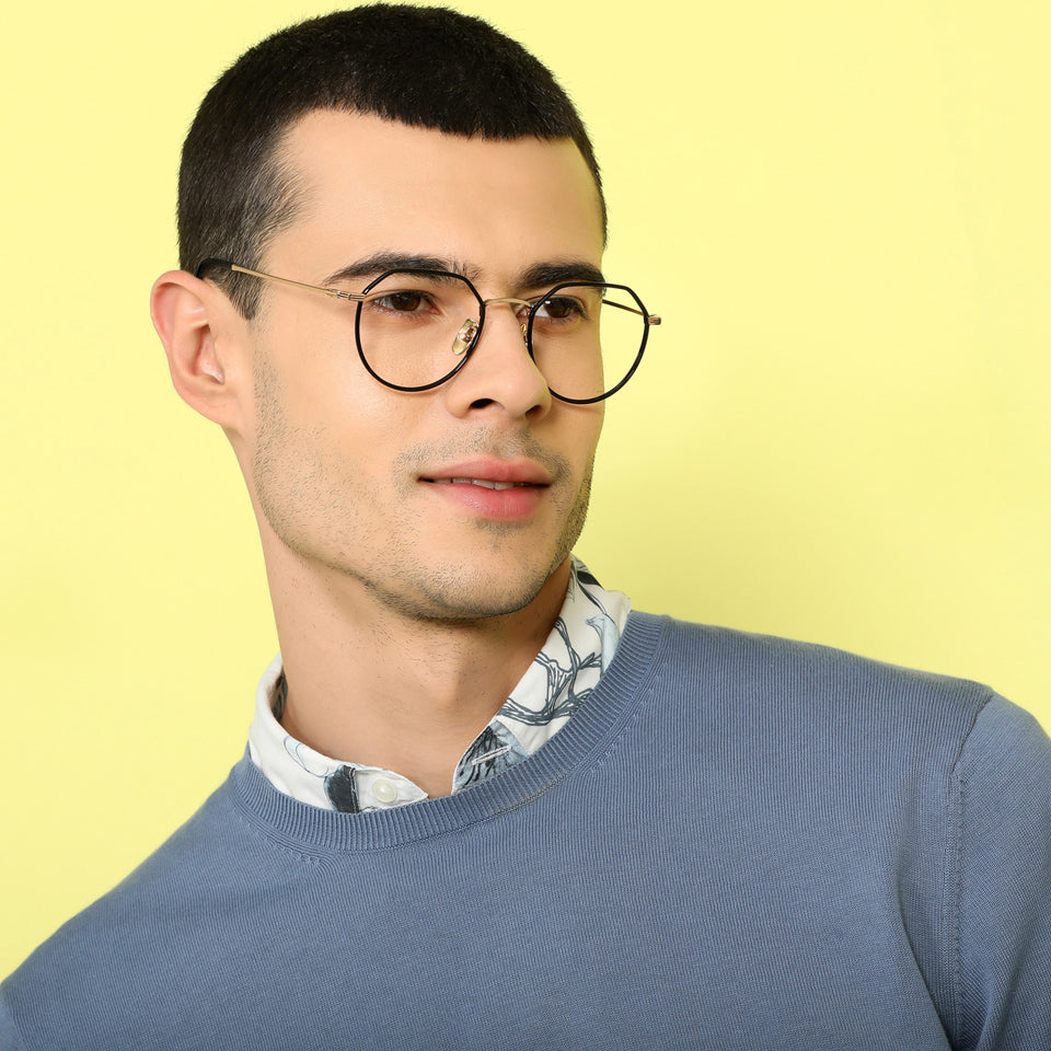 Full Rim Eyeglasses-Frame Hexagonal--EG