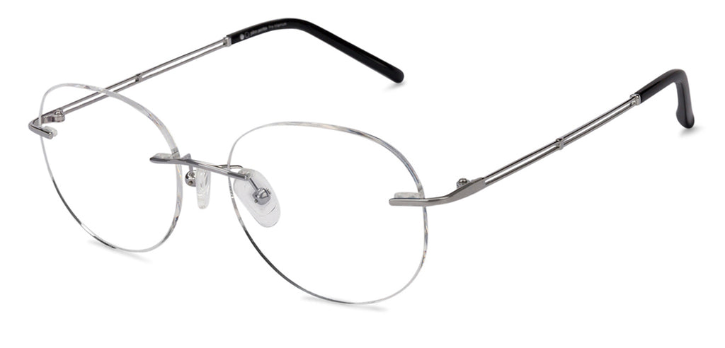 Rimless Eyeglasses-Frame Round--EG