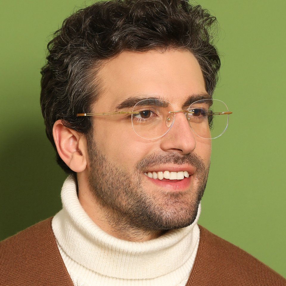 Rimless Eyeglasses-Frame Round--EG