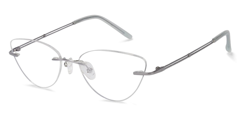 Rimless Eyeglasses-Frame Cat Eye--EG