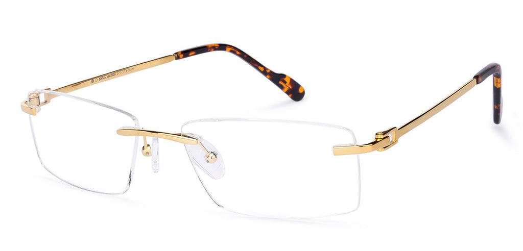 Rimless Eyeglasses-Frame Rectangle--EG
