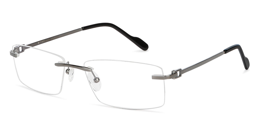 Rimless Eyeglasses-Frame Rectangle--EG