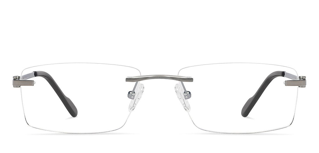 Rimless Eyeglasses-Frame Rectangle--EG