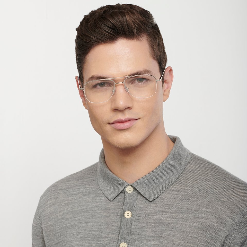 Half Rim Eyeglasses-Frame Rectangle--EG