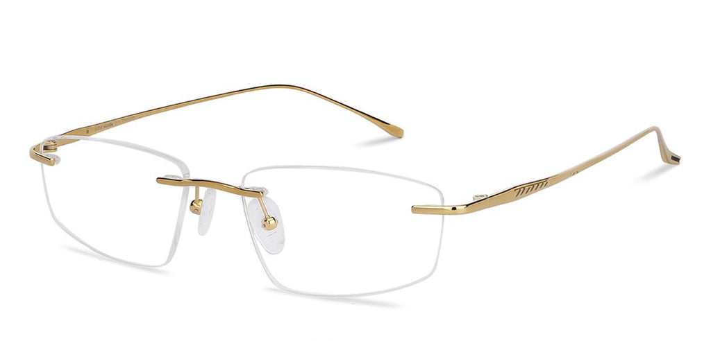 Rimless Eyeglasses-Frame Rectangle--EG