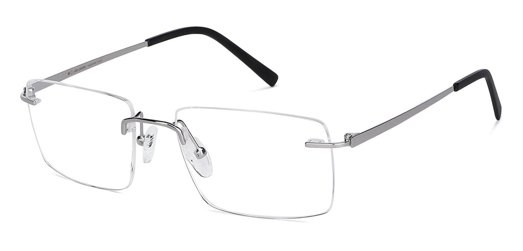 Rimless Eyeglasses-Frame Rectangle--EG