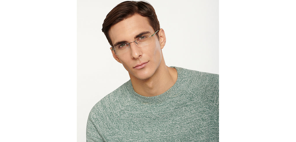 Rimless Eyeglasses-Frame Rectangle--EG