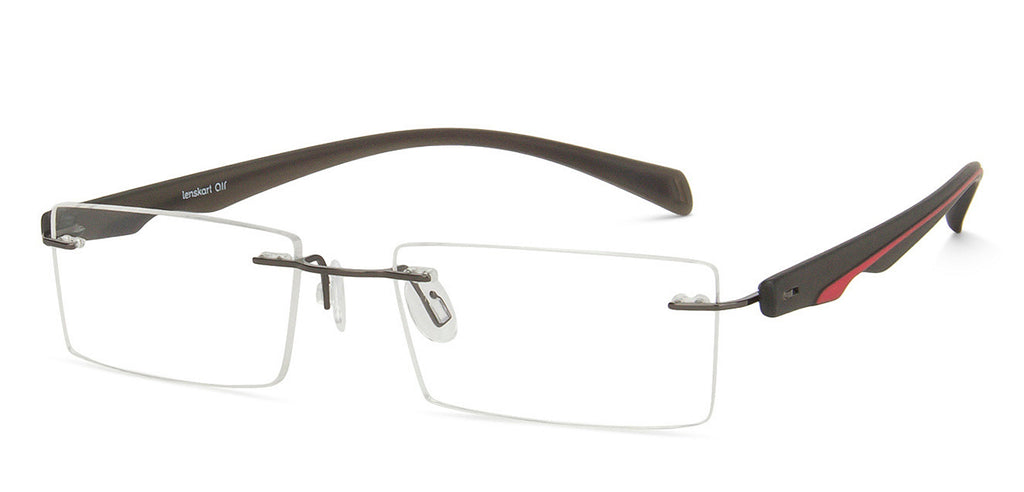 Rimless Eyeglasses-Frame Rectangle--EG