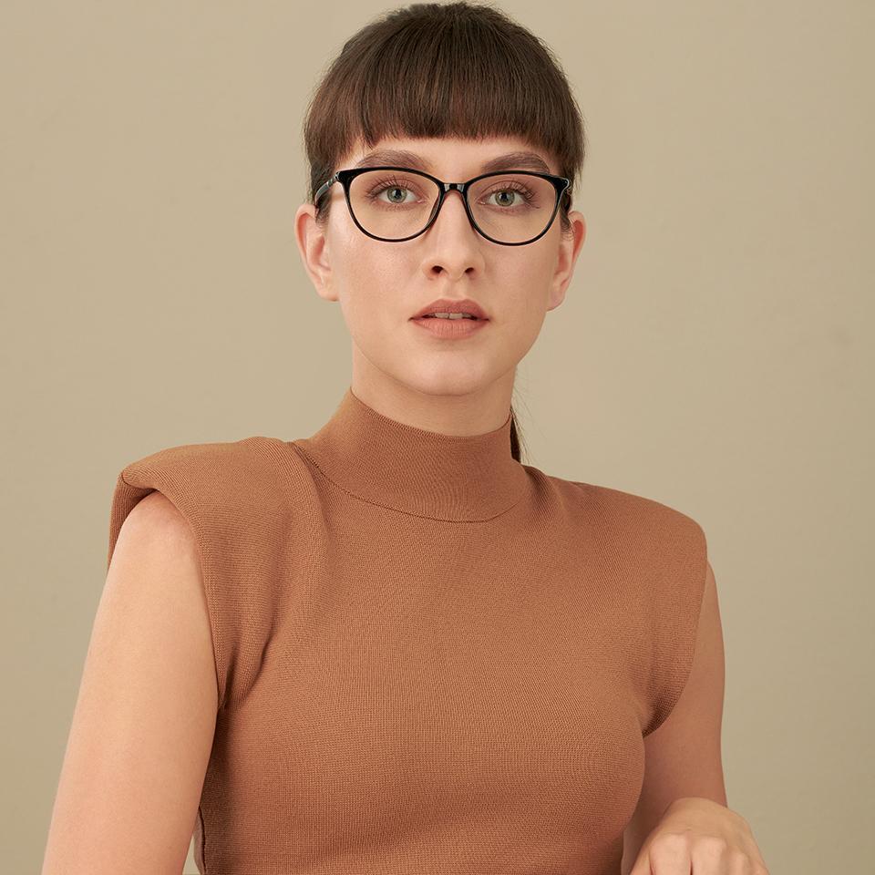 Magnetic Clip On Glasses-Frame Cat Eye--EG