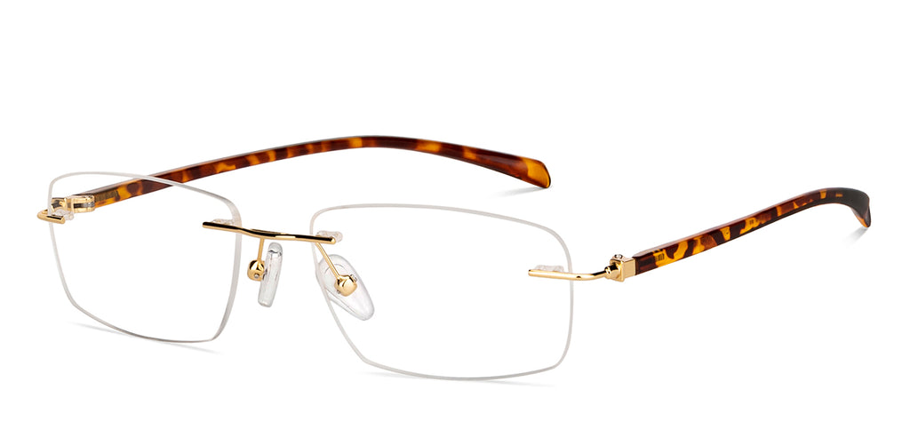 Rimless Eyeglasses-Frame Rectangle--EG