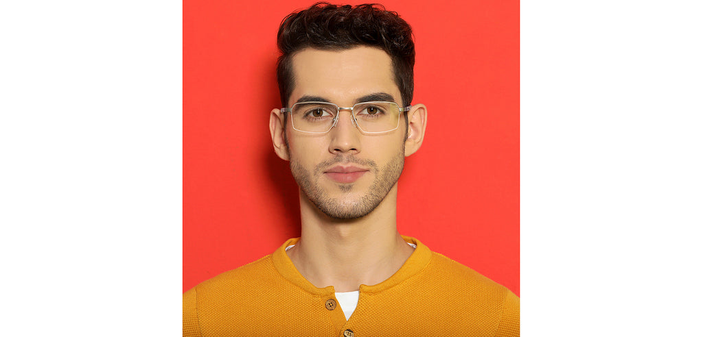 Half Rim Eyeglasses-Frame Rectangle--EG