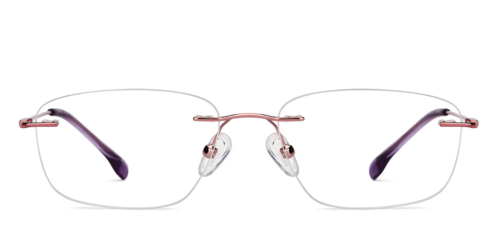 Rimless Eyeglasses-Frame Rectangle--EG