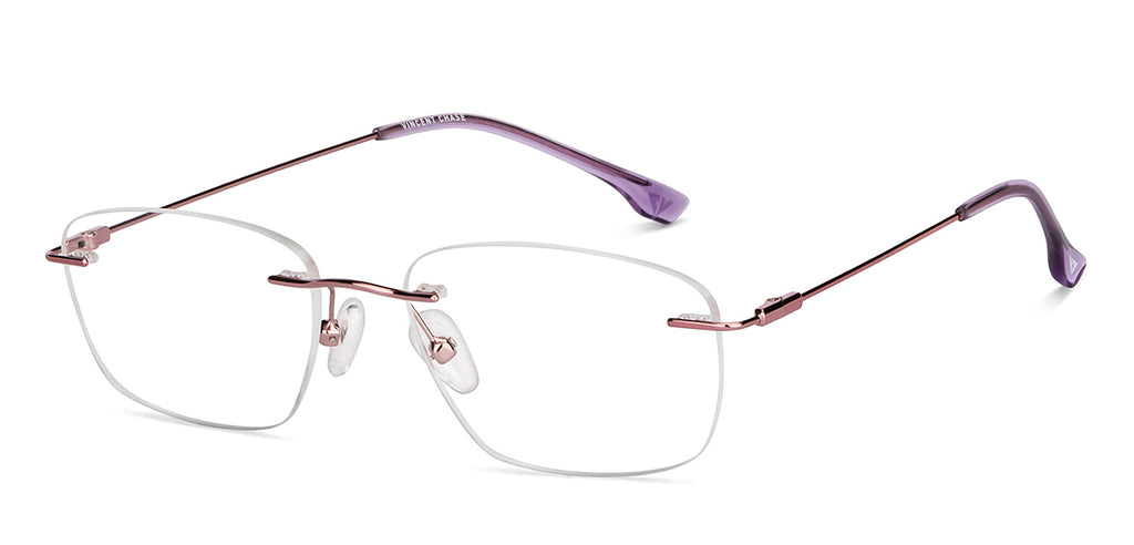 Rimless Eyeglasses-Frame Rectangle--EG