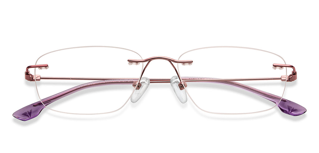 Rimless Eyeglasses-Frame Rectangle--EG