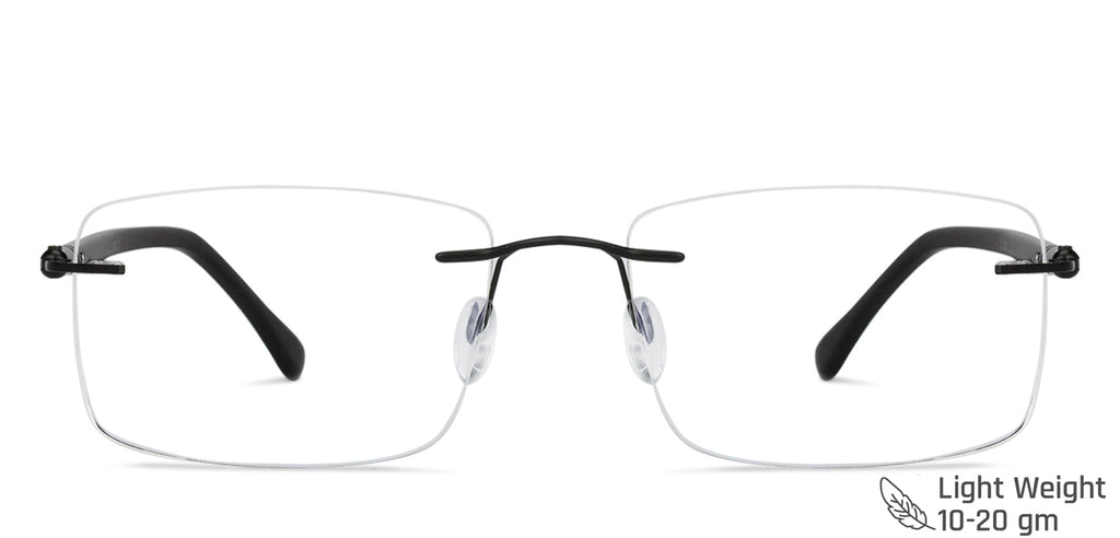 Rimless Eyeglasses-Frame Rectangle--EG