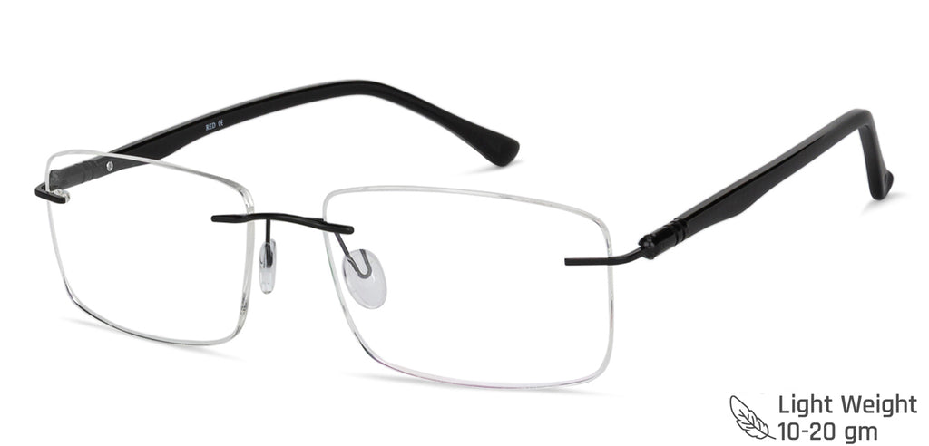 Rimless Eyeglasses-Frame Rectangle--EG