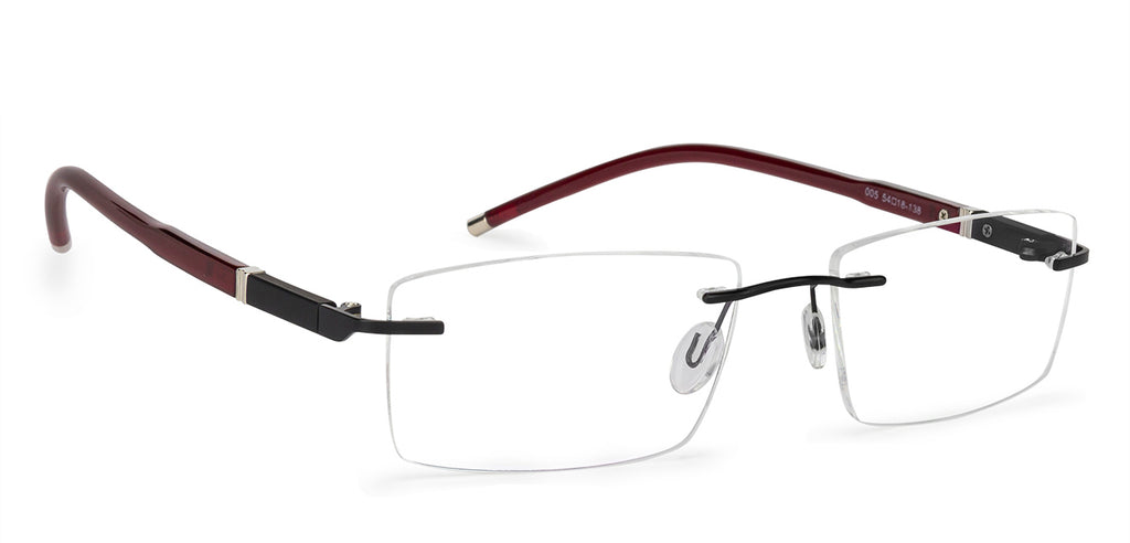 Rimless Eyeglasses-Frame Rectangle--EG