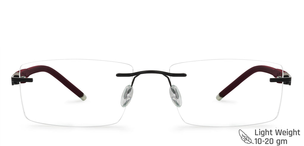 Rimless Eyeglasses-Frame Rectangle--EG