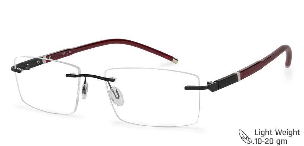 Rimless Eyeglasses-Frame Rectangle--EG