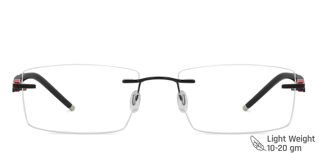 Rimless Eyeglasses-Frame Rectangle--EG