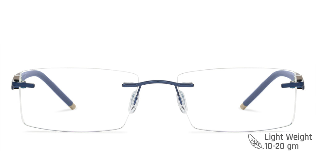 Rimless Eyeglasses-Frame Rectangle--EG