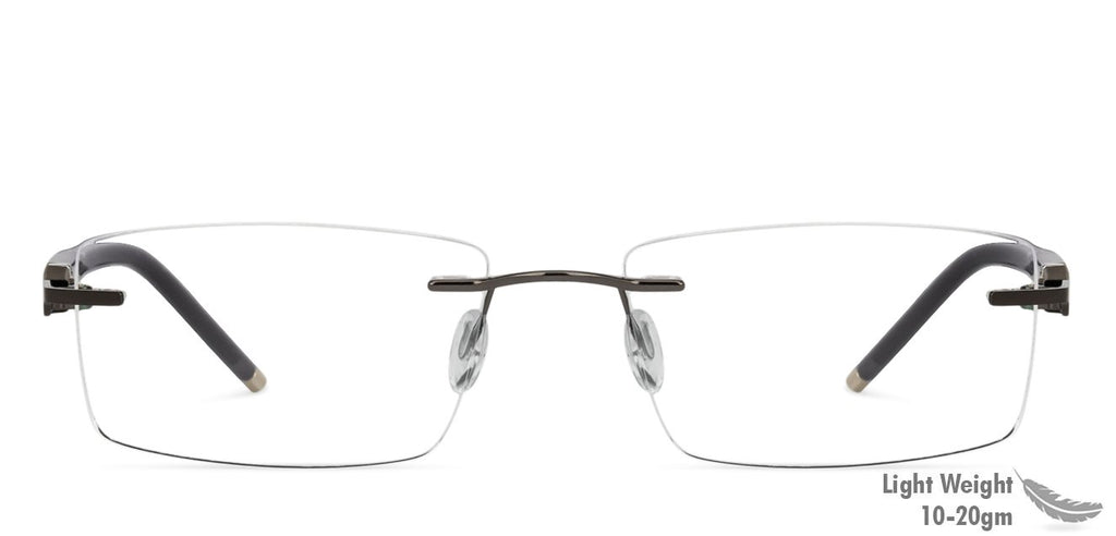 Rimless Eyeglasses-Frame Rectangle--EG