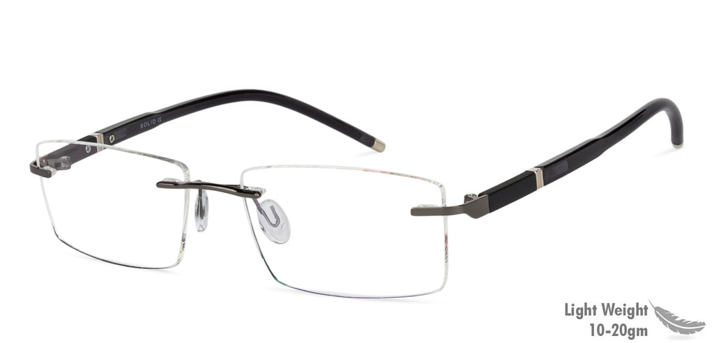 Rimless Eyeglasses-Frame Rectangle--EG
