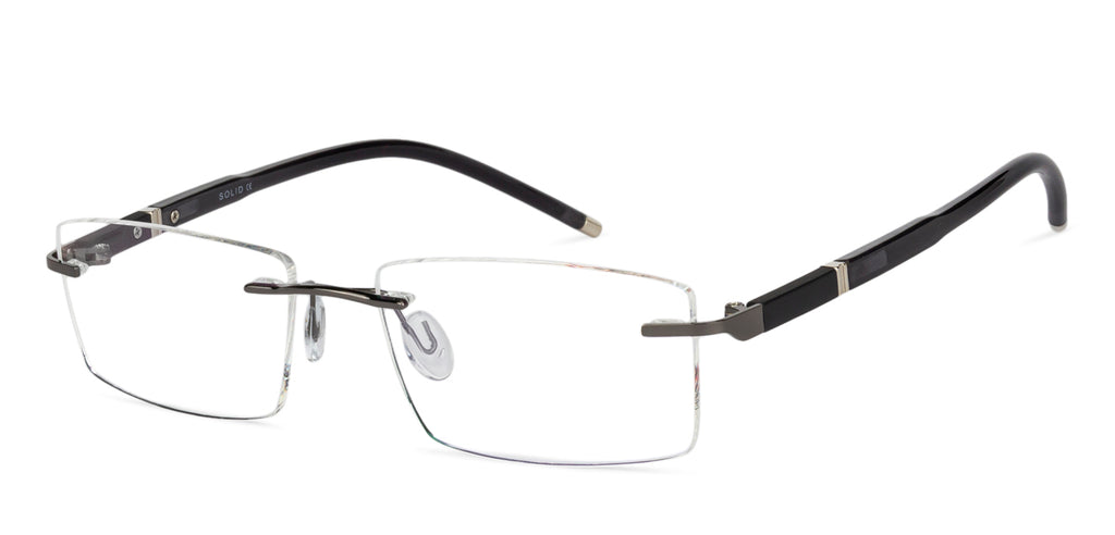 Rimless Eyeglasses-Frame Rectangle--EG