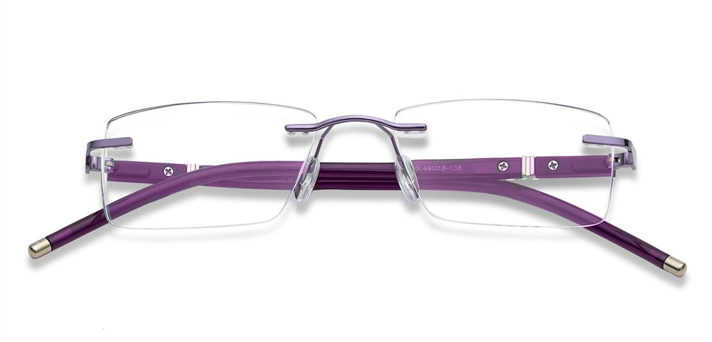 Rimless Eyeglasses-Frame Rectangle--EG