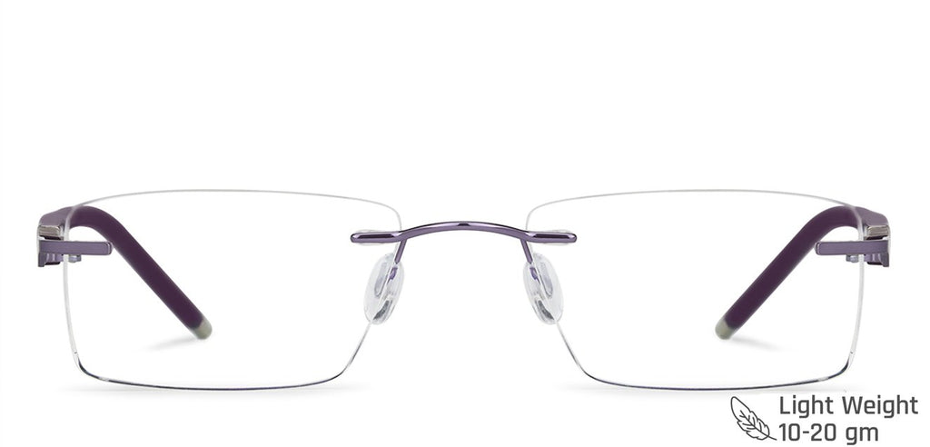Rimless Eyeglasses-Frame Rectangle--EG