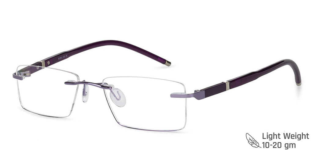 Rimless Eyeglasses-Frame Rectangle--EG
