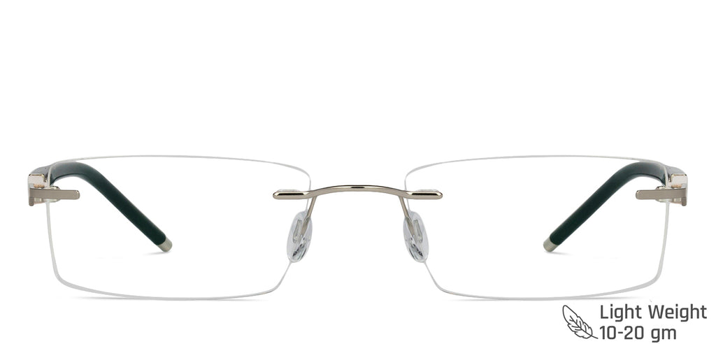 Rimless Eyeglasses-Frame Rectangle--EG