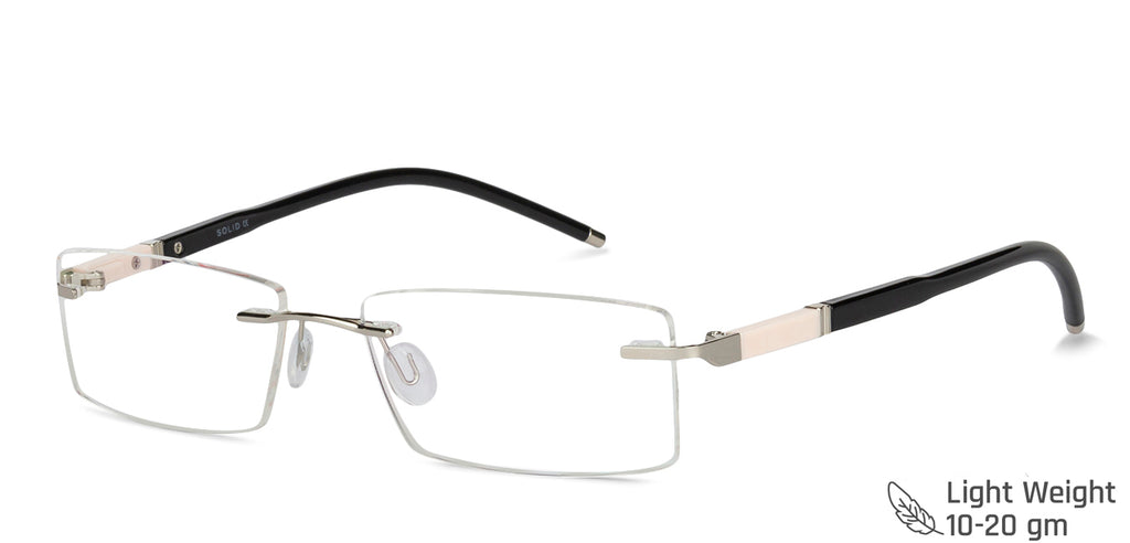 Rimless Eyeglasses-Frame Rectangle--EG