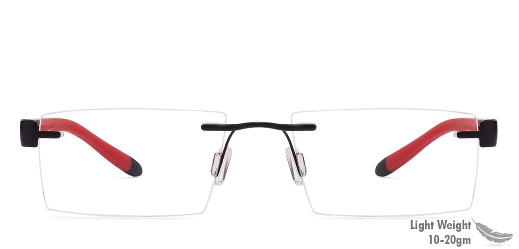 Rimless Eyeglasses-Frame Rectangle--EG