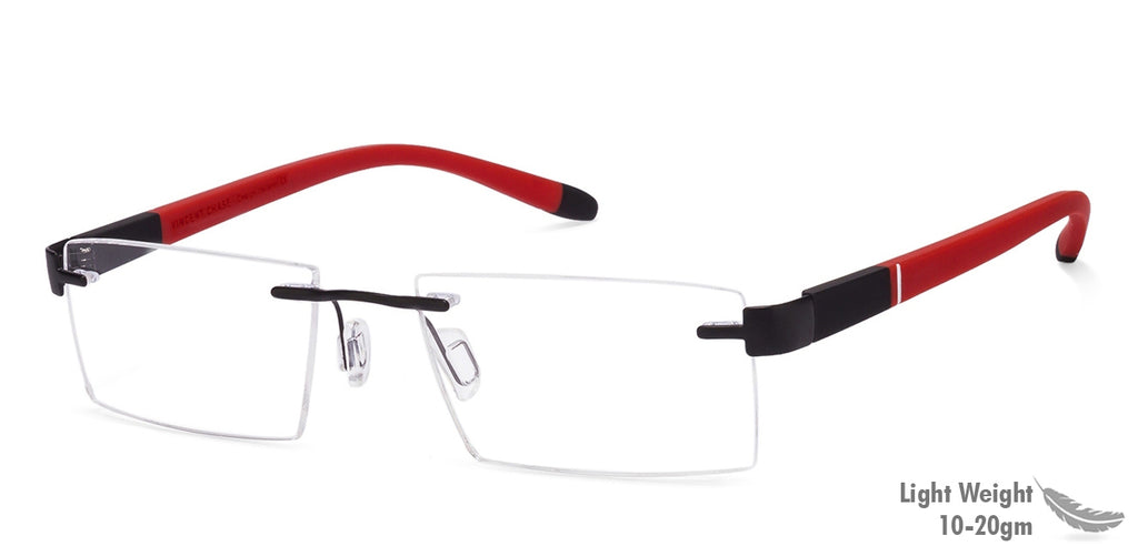 Rimless Eyeglasses-Frame Rectangle--EG