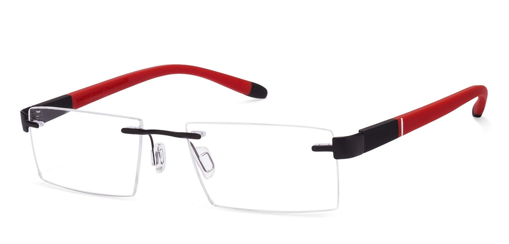 Rimless Eyeglasses-Frame Rectangle--EG