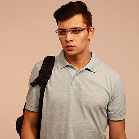 Rimless Eyeglasses-Frame Rectangle--EG