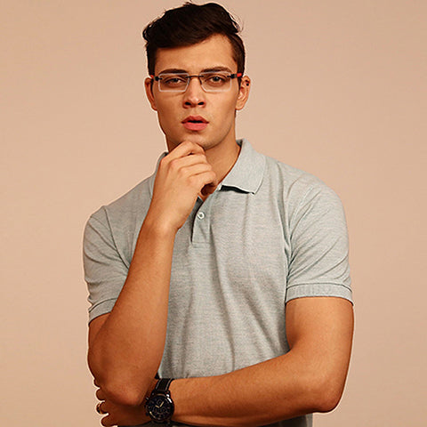 Rimless Eyeglasses-Frame Rectangle--EG