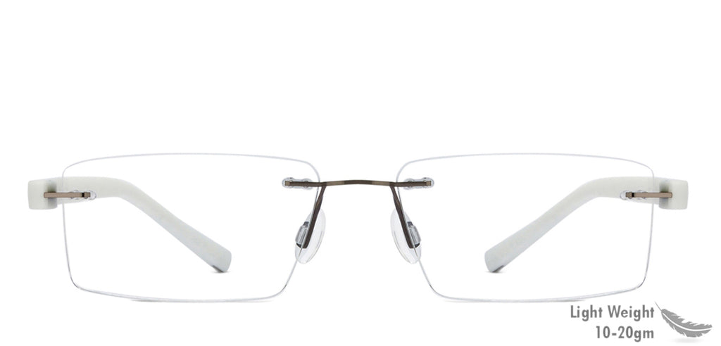 Rimless Eyeglasses-Frame Rectangle--EG