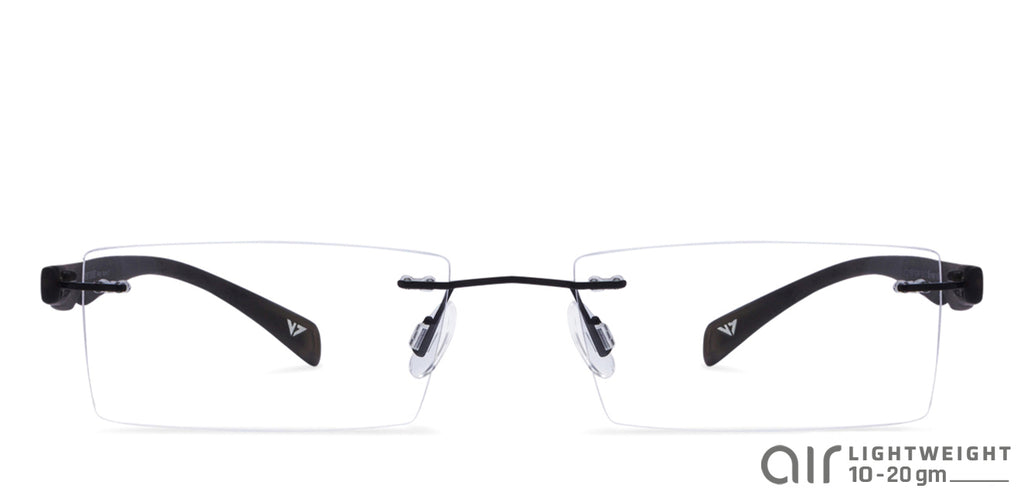 Rimless Eyeglasses-Frame Rectangle--EG