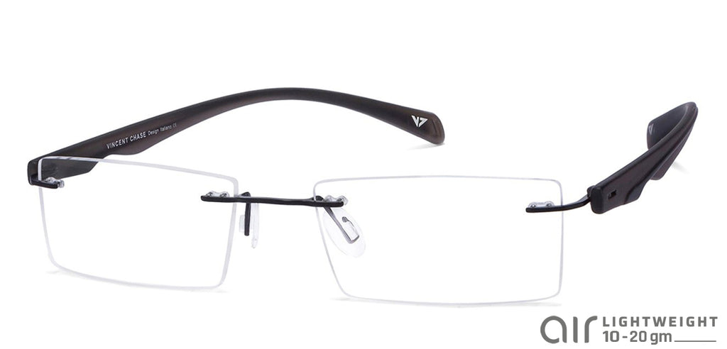 Rimless Eyeglasses-Frame Rectangle--EG
