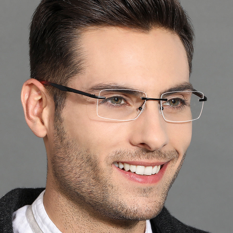 Rimless Eyeglasses-Frame Rectangle--EG
