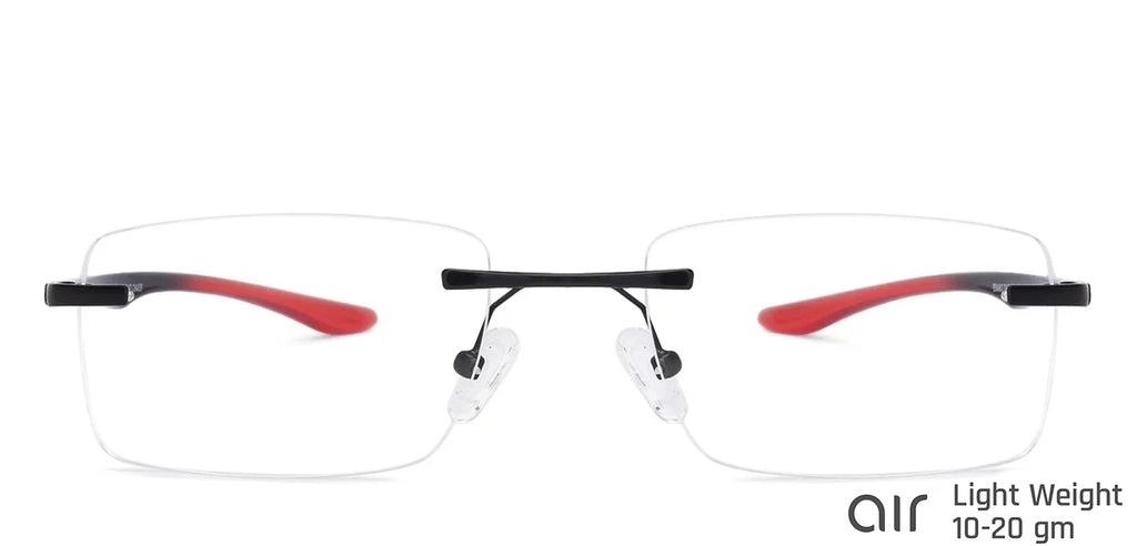 Rimless Eyeglasses-Frame Rectangle--EG