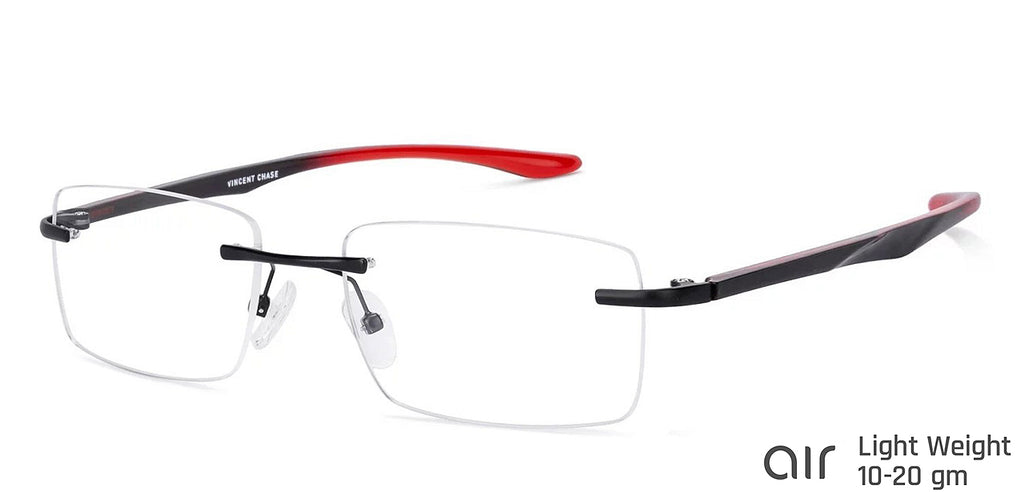 Rimless Eyeglasses-Frame Rectangle--EG
