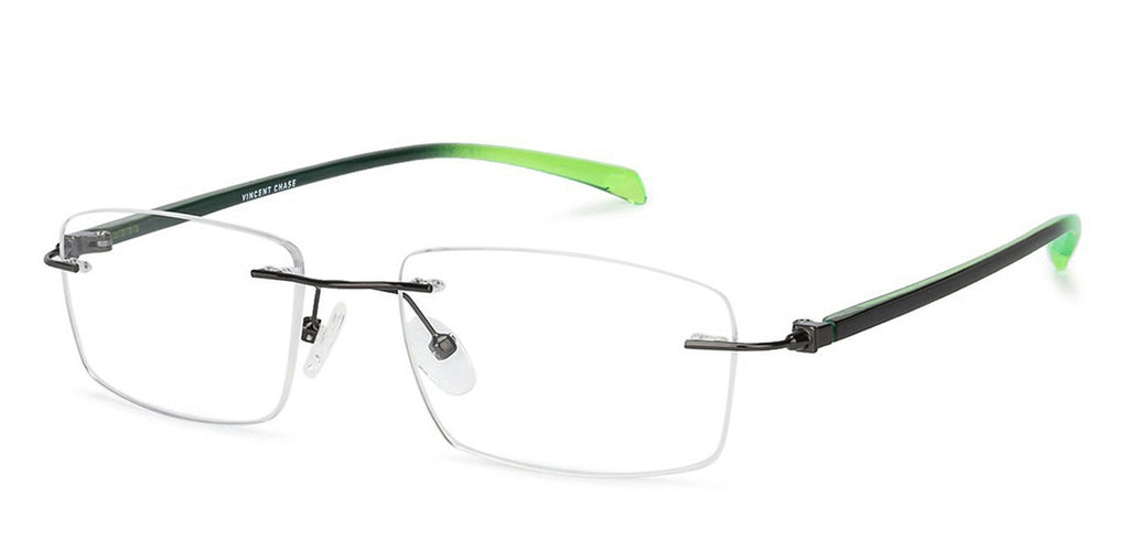 Rimless Eyeglasses-Frame Rectangle--EG