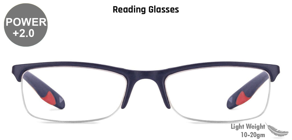 Half Rim Eyeglasses-Frame Rectangle--EG