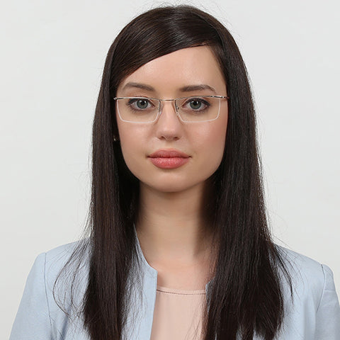 Half Rim Eyeglasses-Frame Rectangle--EG