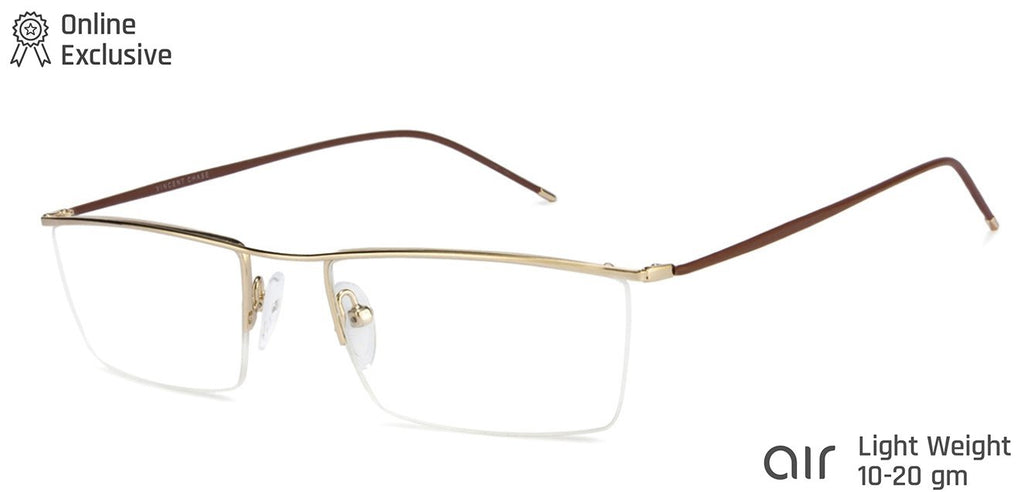 Half Rim Eyeglasses-Frame Rectangle--EG