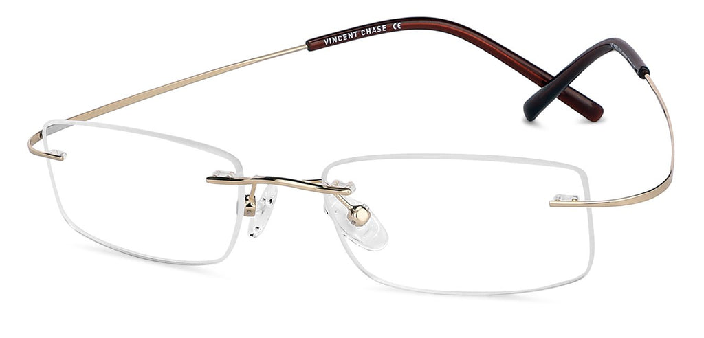 Rimless Eyeglasses-Frame Rectangle--EG