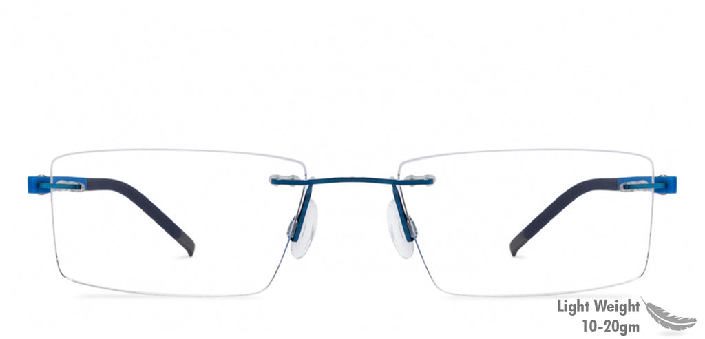 Rimless Eyeglasses-Frame Rectangle--EG